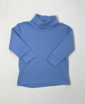 Knit Interlock Plain Turtleneck - Sky Blue