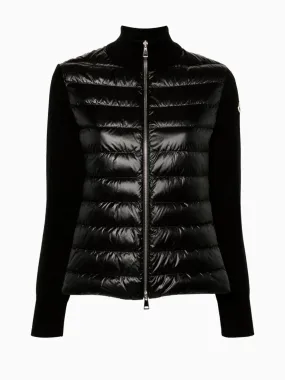 Knitted-sleeves padded jacket
