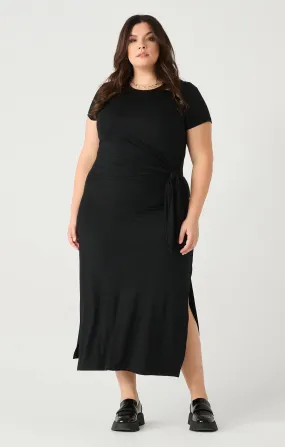 Knot Detail Midi Dress in Black