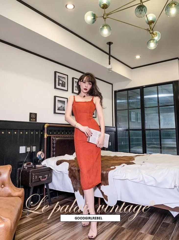 Le palais pumpkin orange bodycon dress - zeba