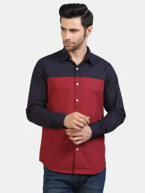 Life Roads full sleeve casual Maroon cotton shirt for Men and boys