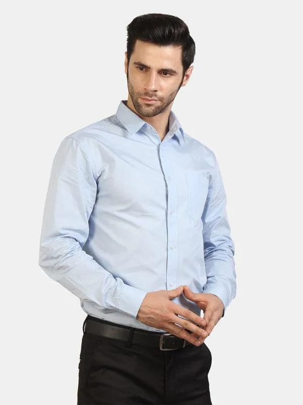 Life Roads full sleeve formal sky blue cotton shirt for Men and boy