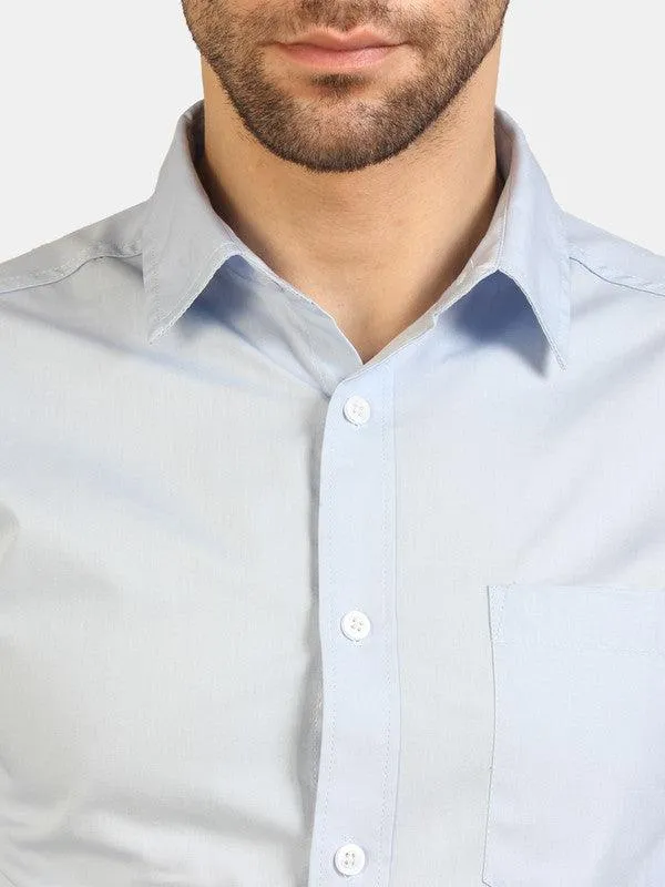 Life Roads full sleeve formal sky blue cotton shirt for Men and boy