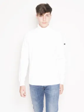 Maglia collo Alto Knit Cotton Plain Turtleneck Bianco