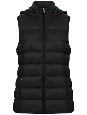 Markle Quilted Puffer Gilet with Hood In Black - Tokyo Laundry