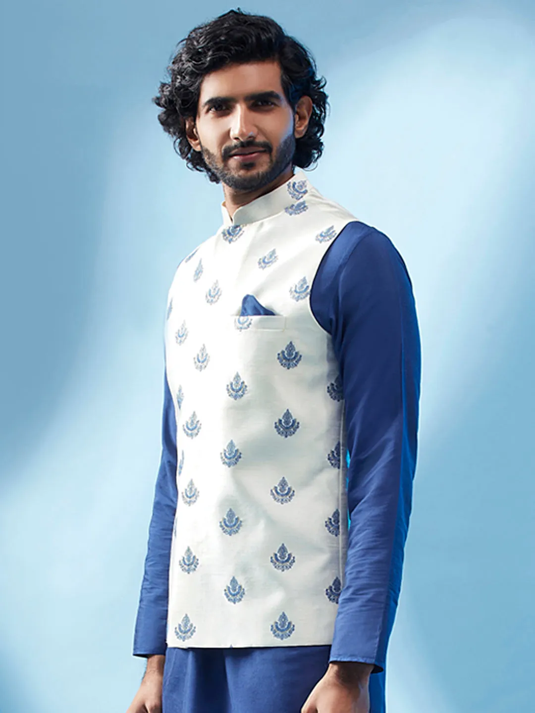Men's White Only Nehru Jacket
