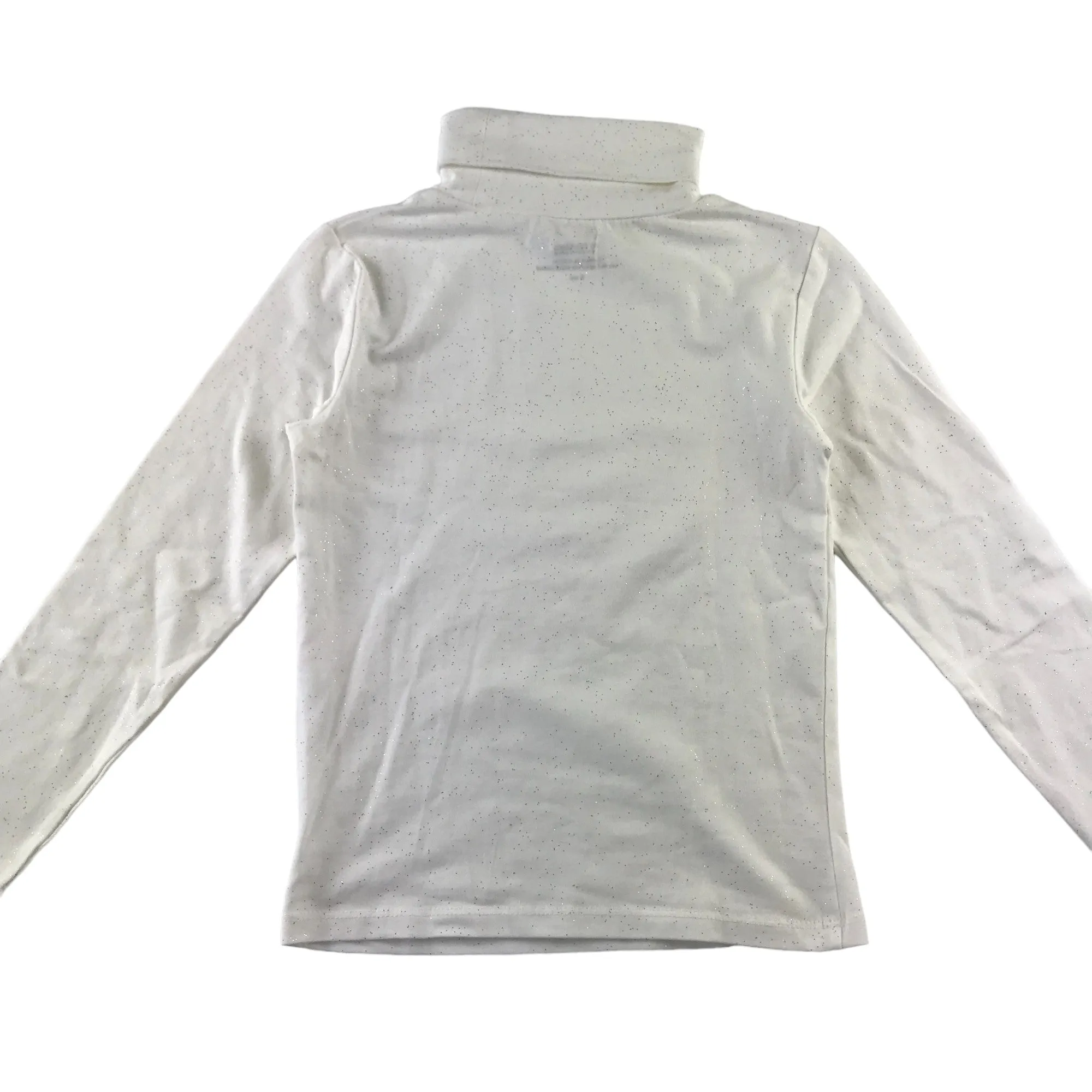 Monoprox t-shirt 7-8 years white glittery turtle neck long sleeve
