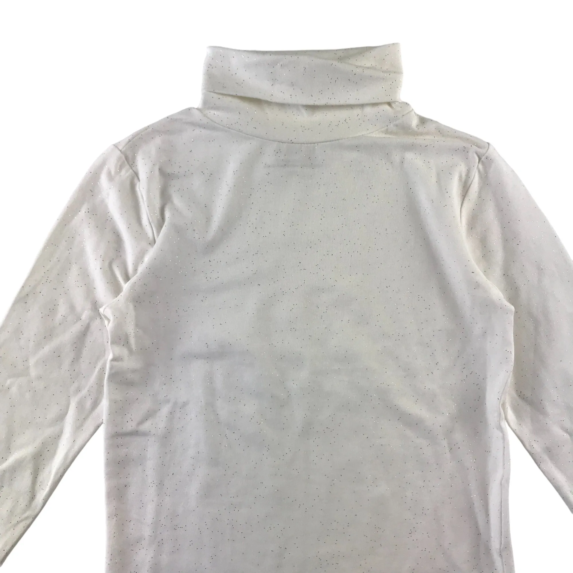 Monoprox t-shirt 7-8 years white glittery turtle neck long sleeve