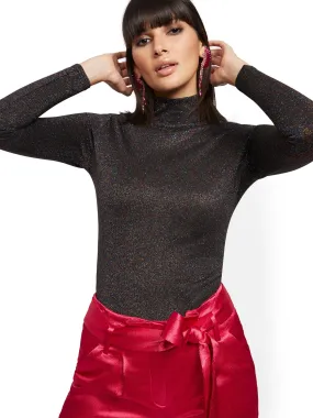 Multicolor Metallic Turtleneck Top