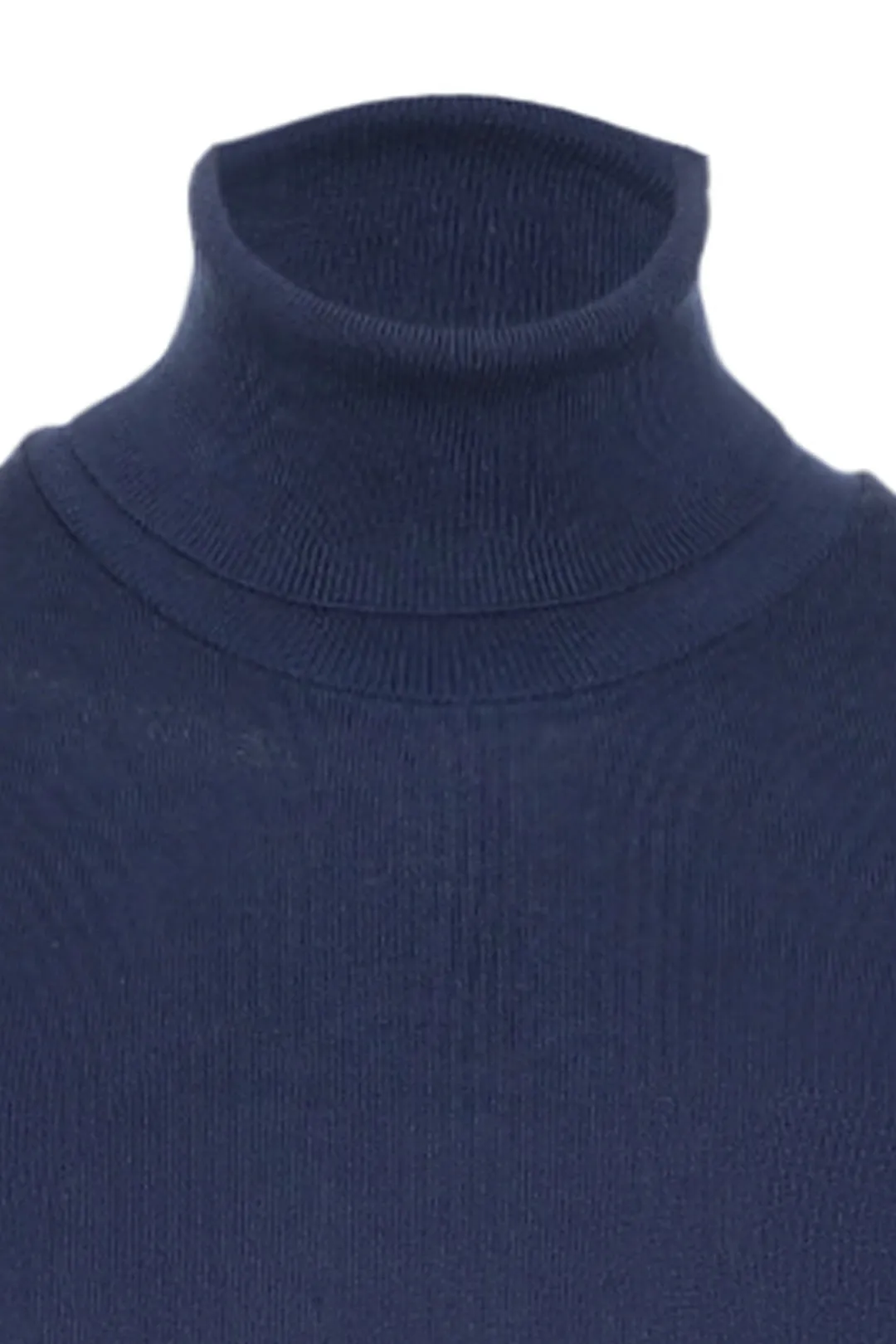 Navy Blue Silk Cashmere Aleyna Turtleneck Long Sleeve Women's Knitwear