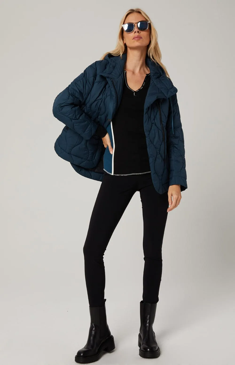 Nori Quilted Jacket | Teal Blue