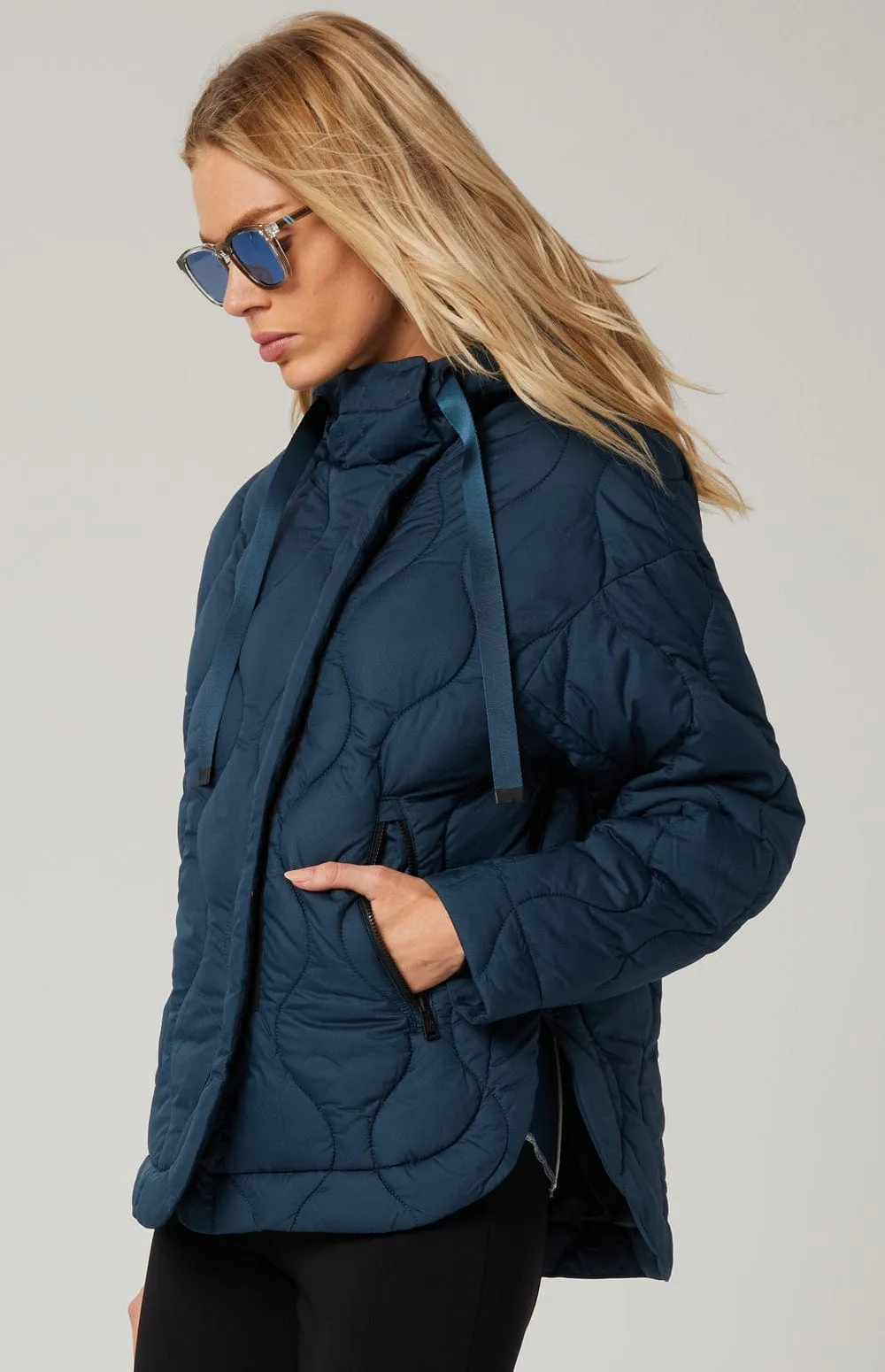 Nori Quilted Jacket | Teal Blue