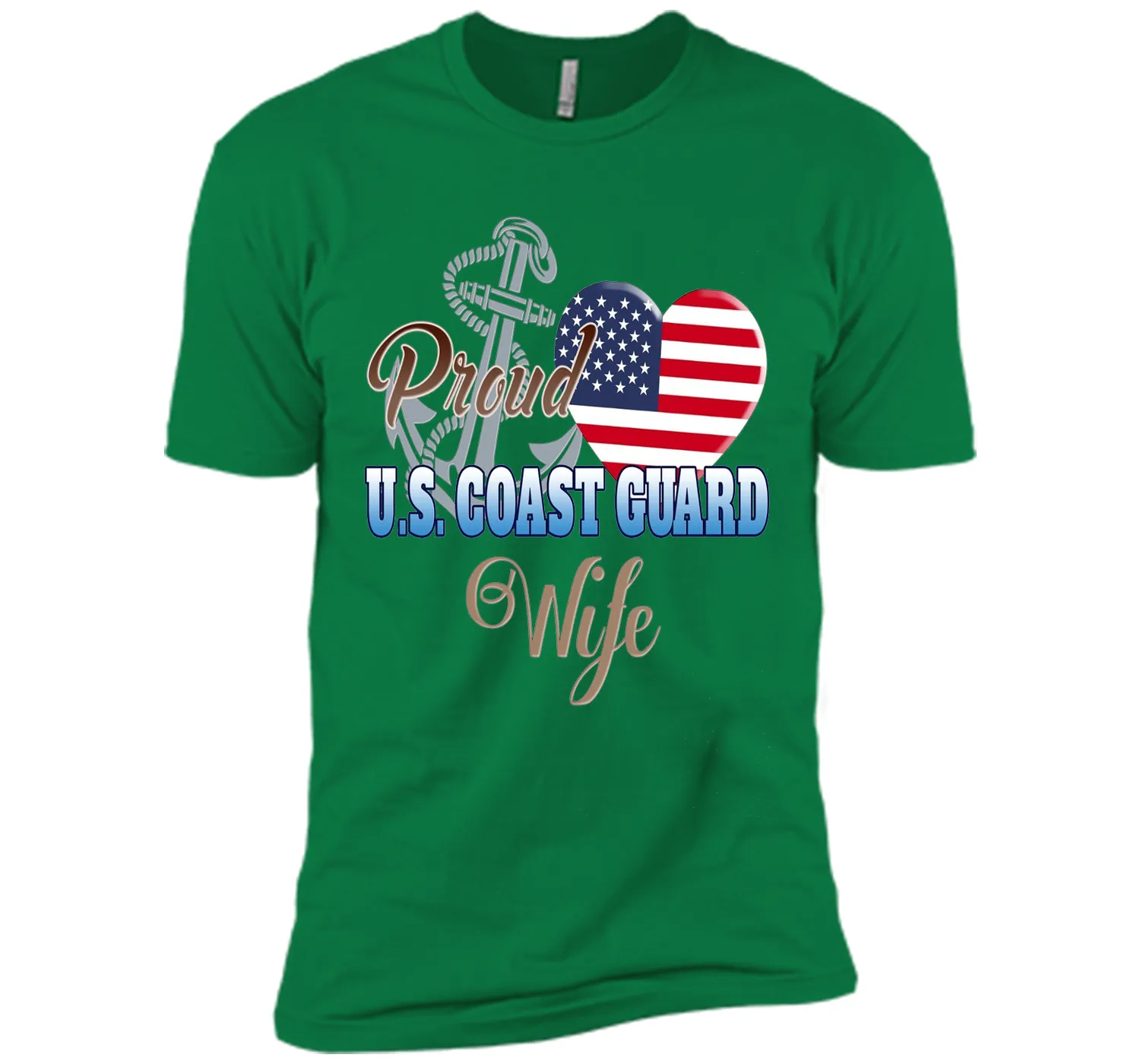 Proud U.S. Coast Guard Wife Patriotic Heart T Shirt t-shirt