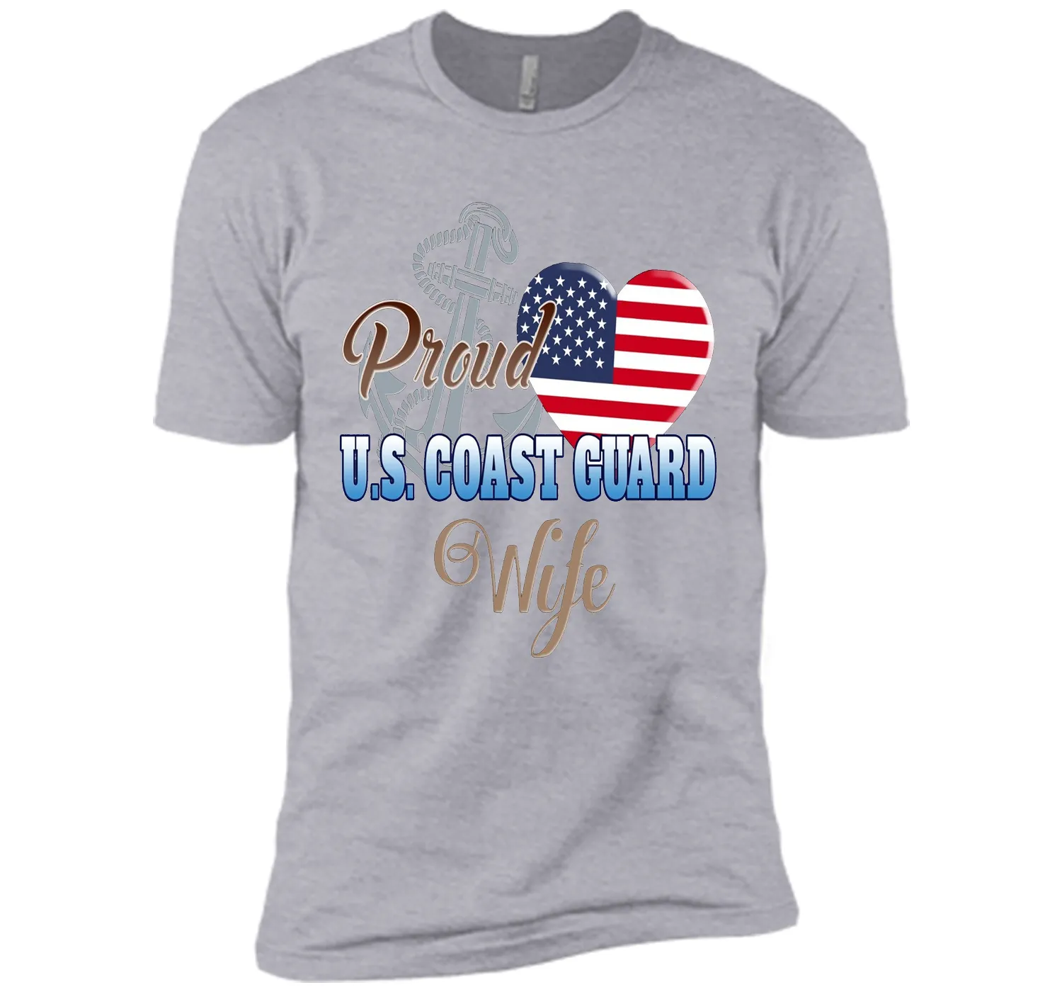 Proud U.S. Coast Guard Wife Patriotic Heart T Shirt t-shirt