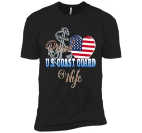 Proud U.S. Coast Guard Wife Patriotic Heart T Shirt t-shirt