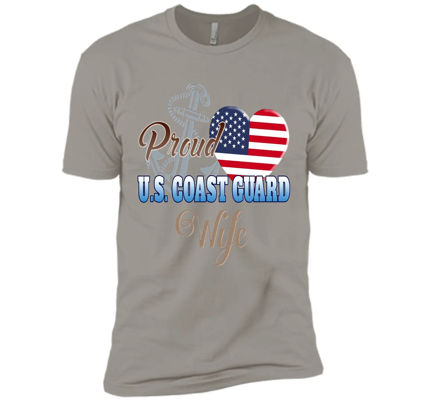 Proud U.S. Coast Guard Wife Patriotic Heart T Shirt t-shirt