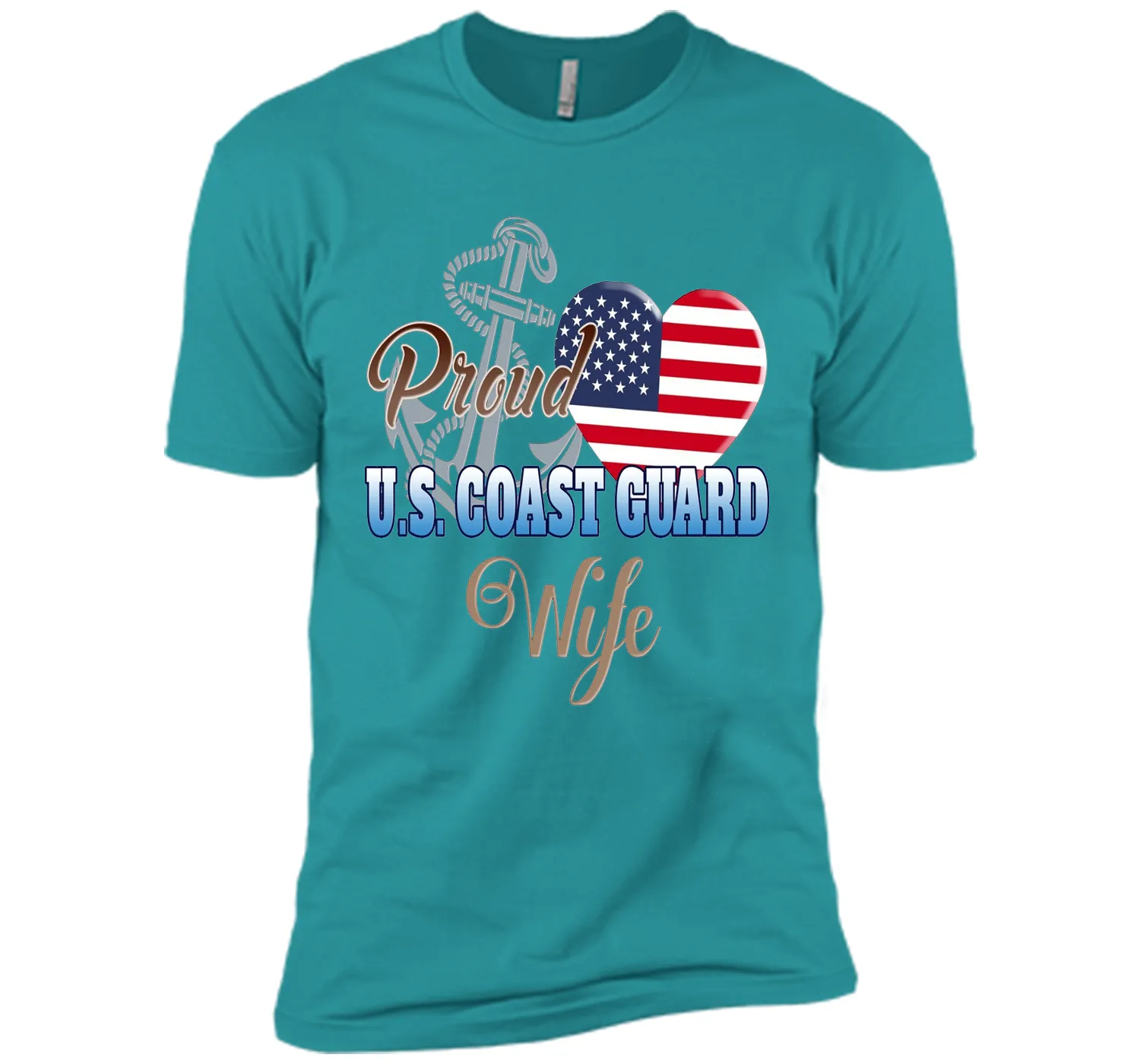 Proud U.S. Coast Guard Wife Patriotic Heart T Shirt t-shirt