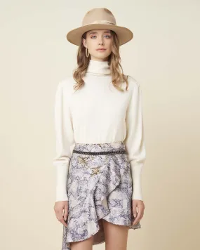 Puffed sleeves turtleneck