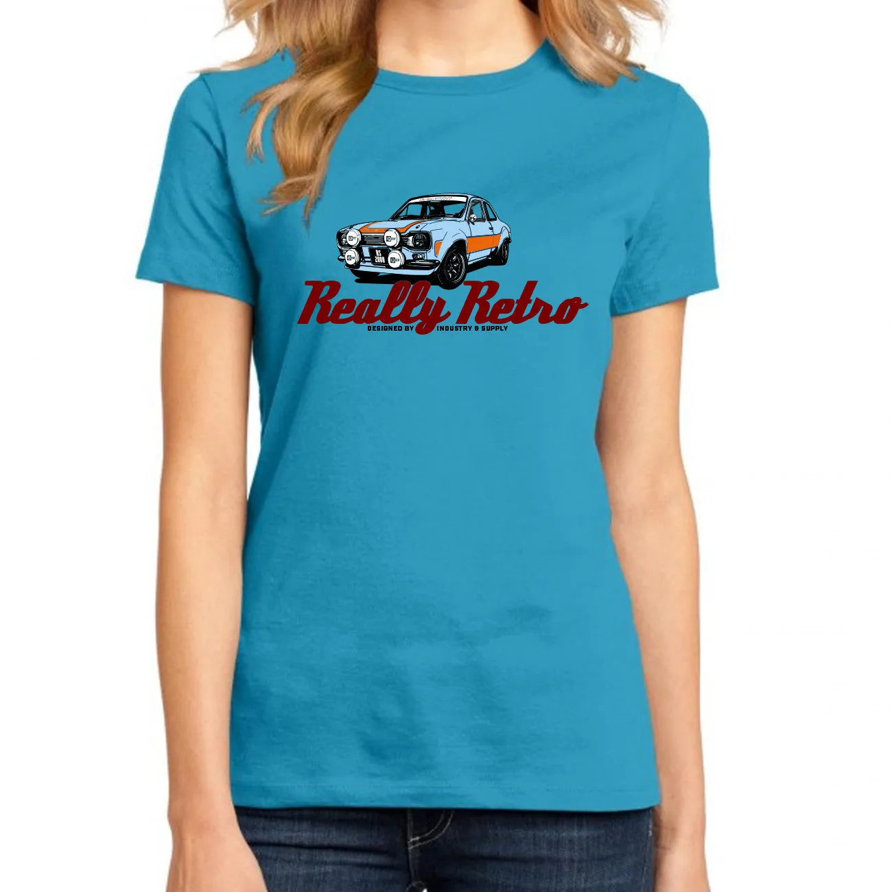 REALLY RETRO FORD ESCORT RS2000 MK1 T-SHIRT FOR WOMEN