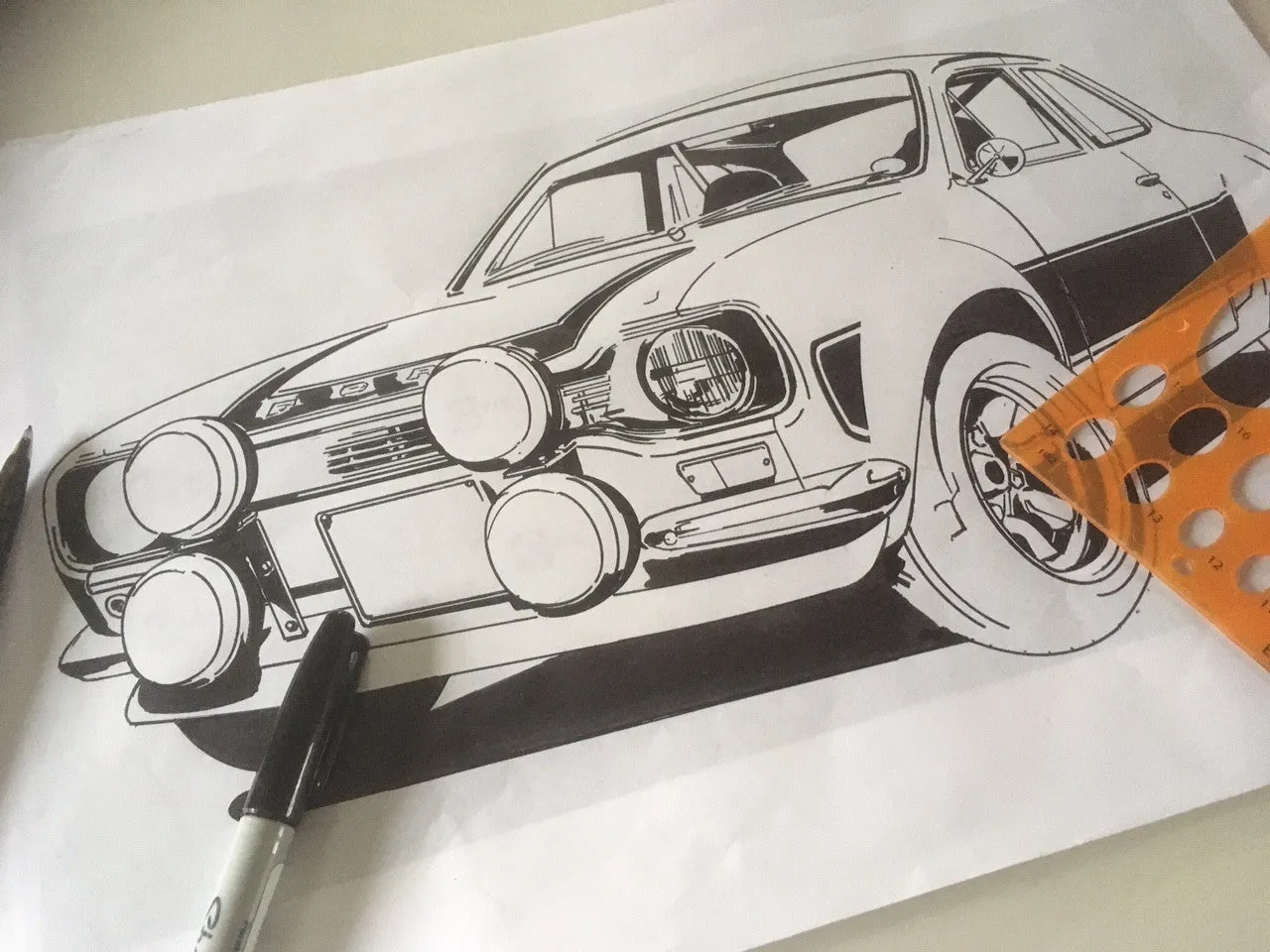 REALLY RETRO FORD ESCORT RS2000 MK1 T-SHIRT FOR WOMEN