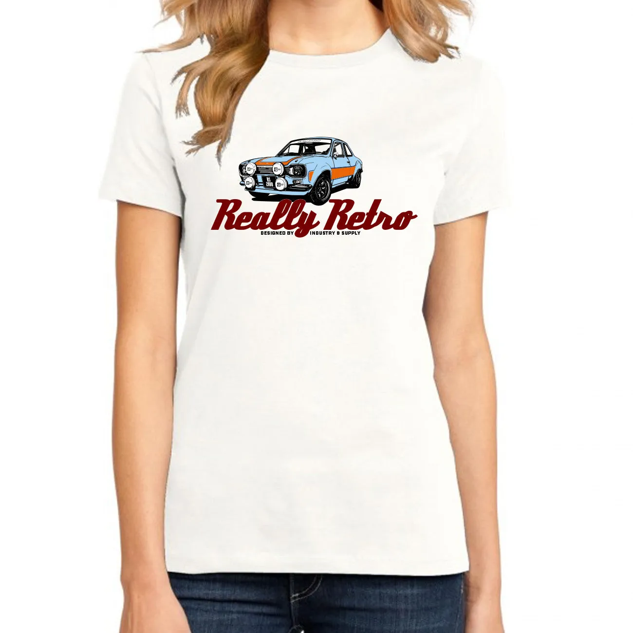 REALLY RETRO FORD ESCORT RS2000 MK1 T-SHIRT FOR WOMEN