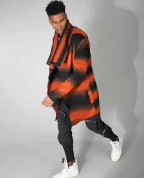 [Richard] Orange and Black Striped Cardigan