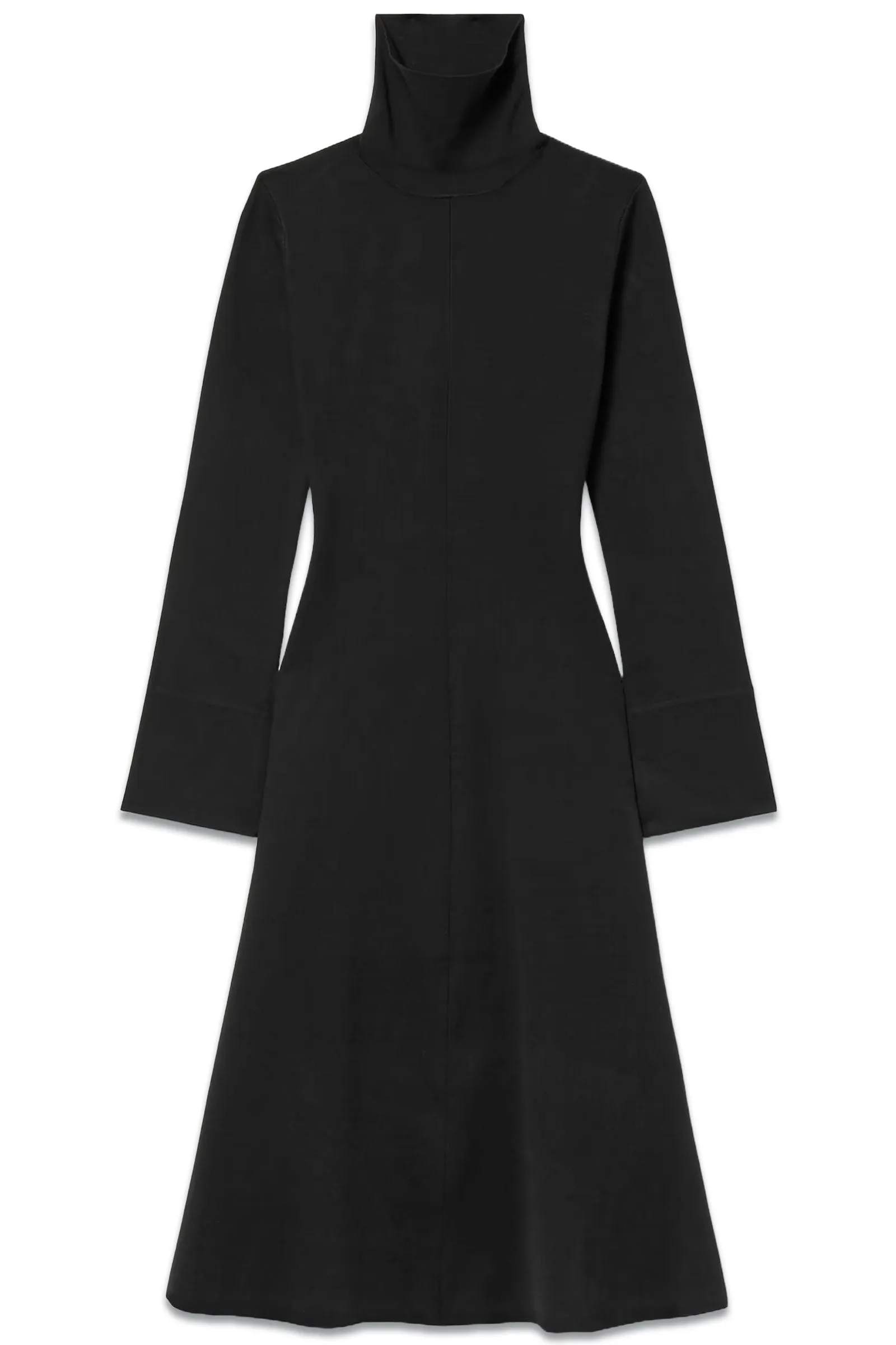 Silk-blend Turtleneck Midi Dress