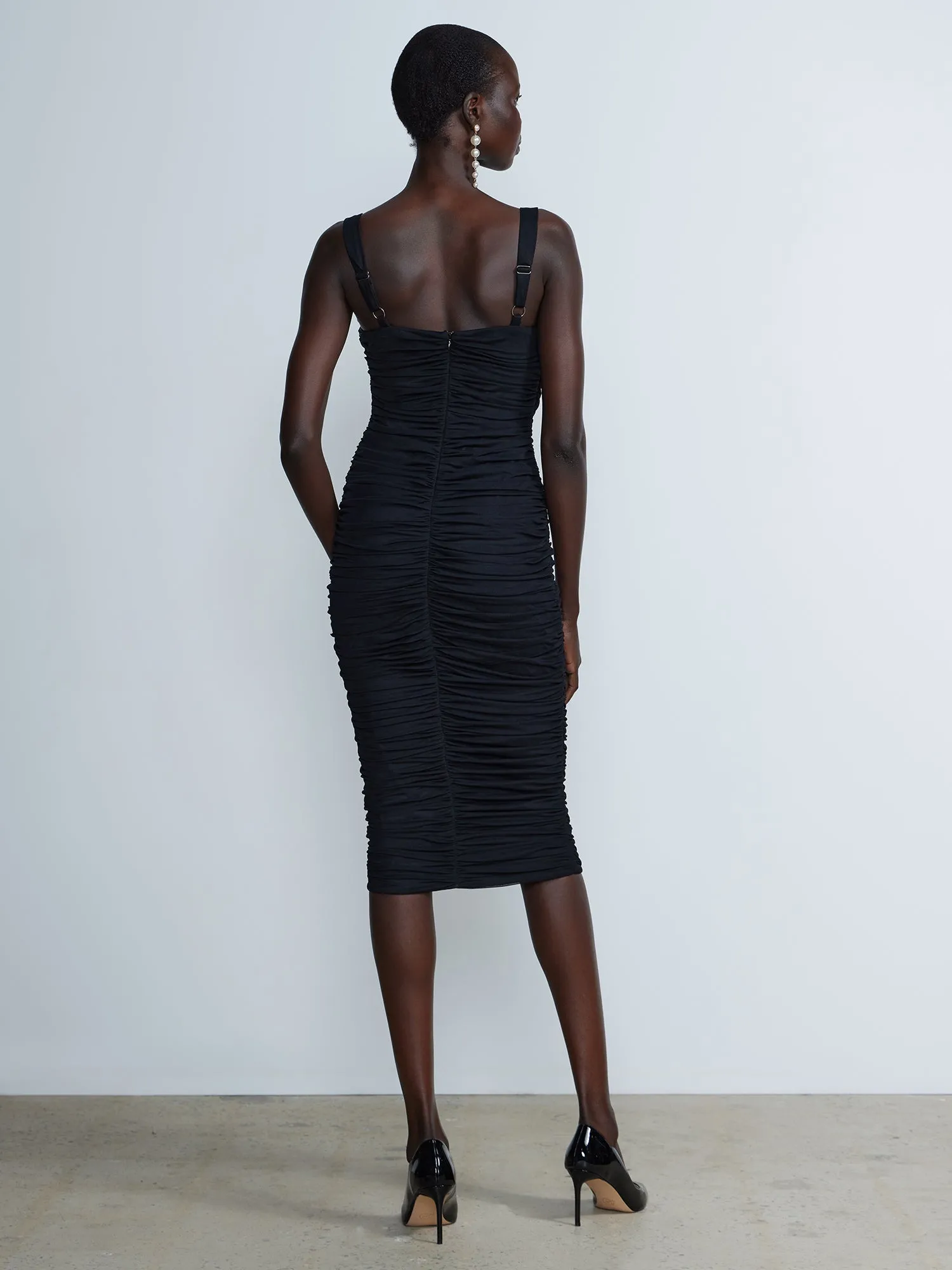 Sleeveless Ruched Bodycon Dress