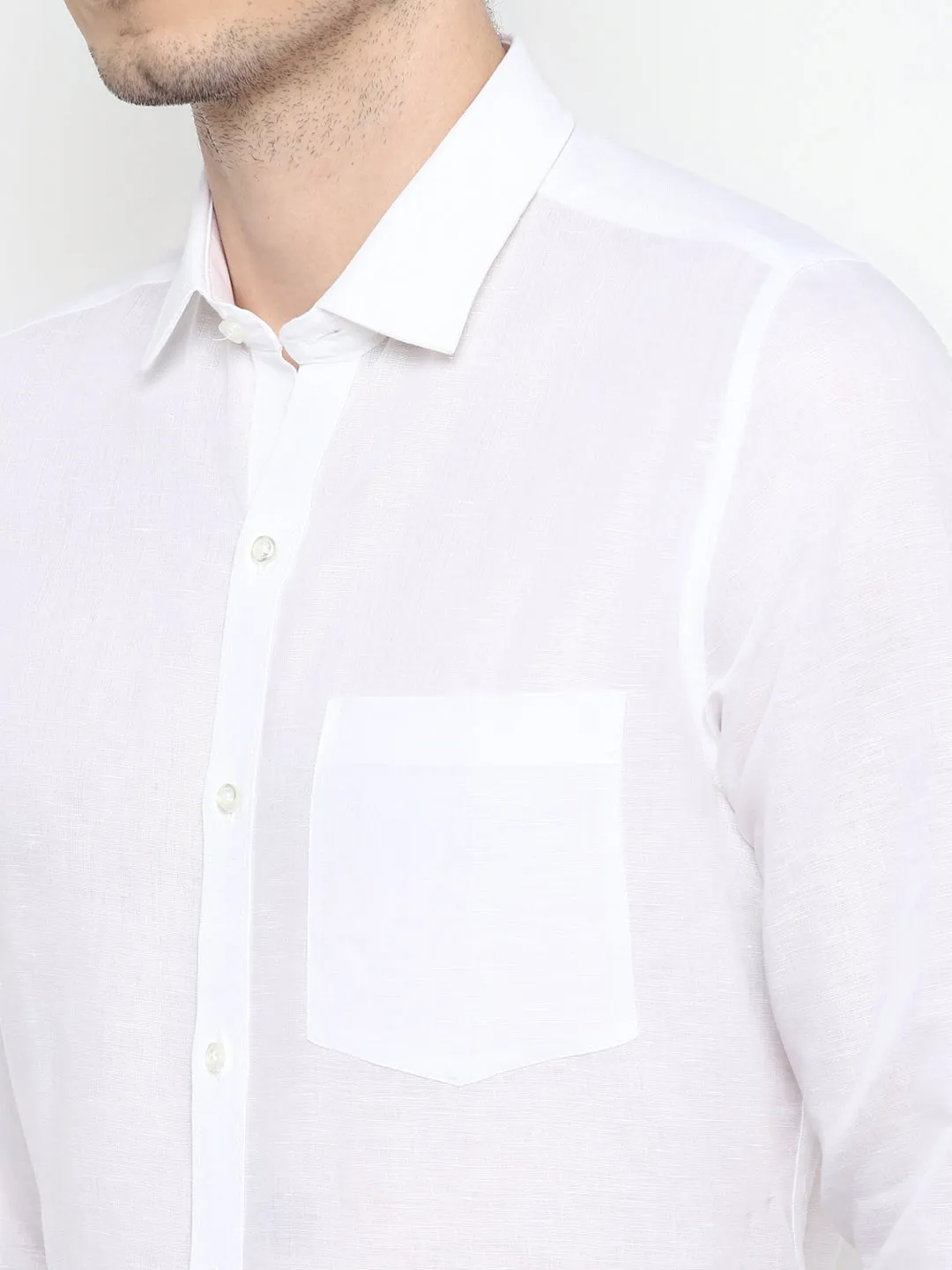 Solid White Slim Fit Formal Full Sleeve Shirt