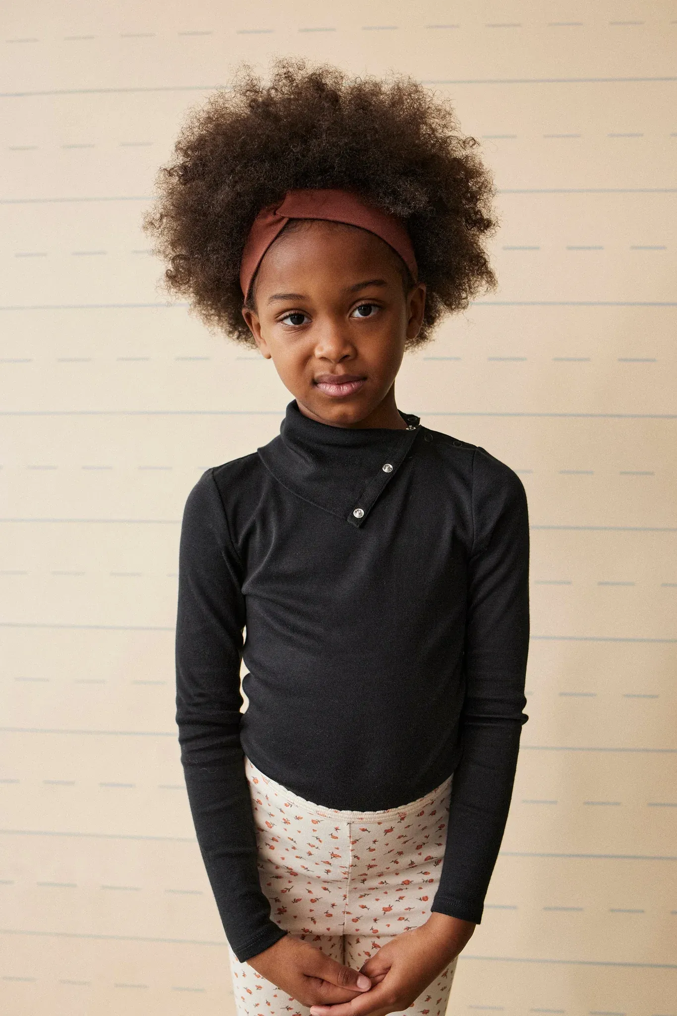 Soor Ploom Long Sleeve Snap Turtleneck - Black
