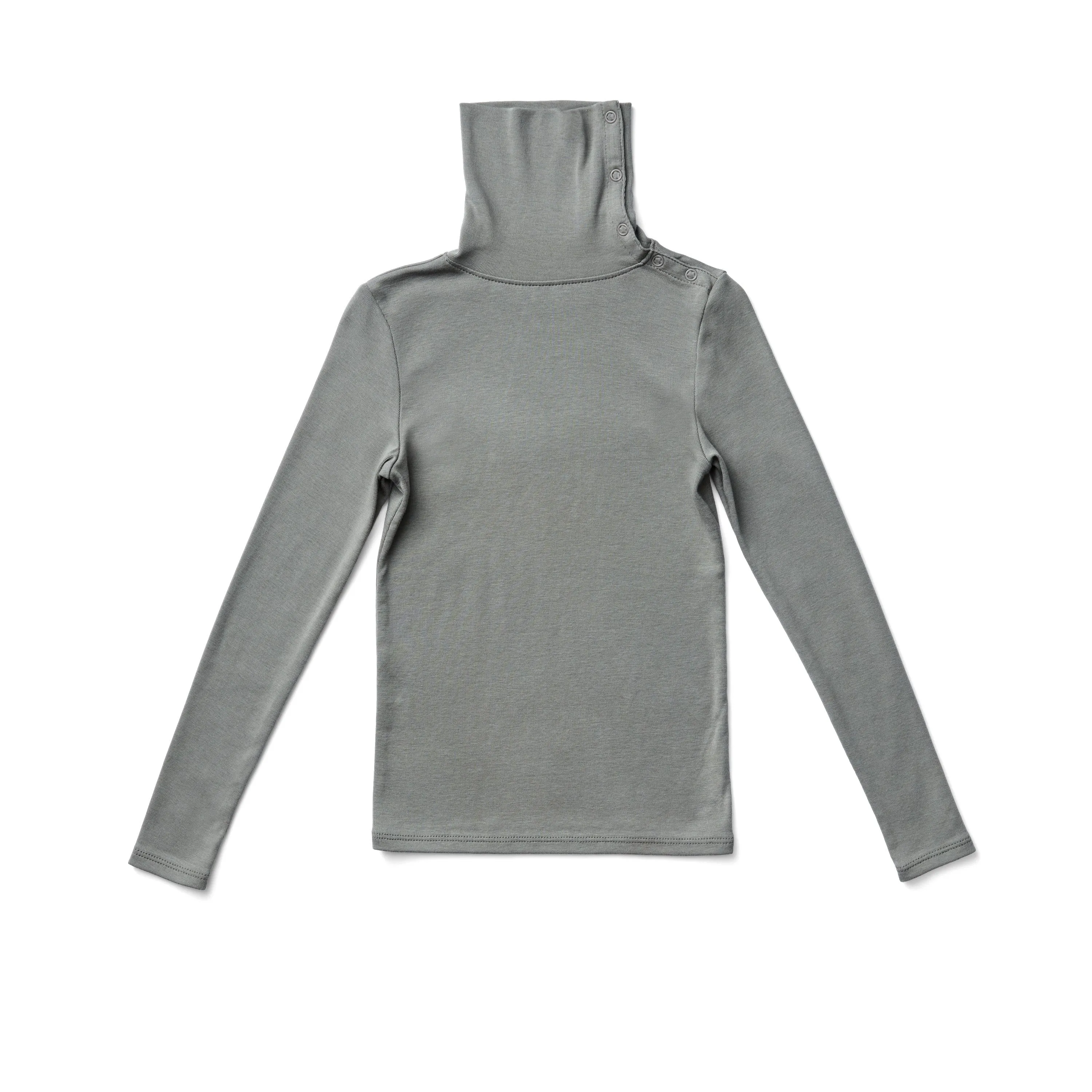 Soor Ploom Long Sleeve Snap Turtleneck - Eucalyptus