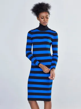 Stripe Turtleneck Dress