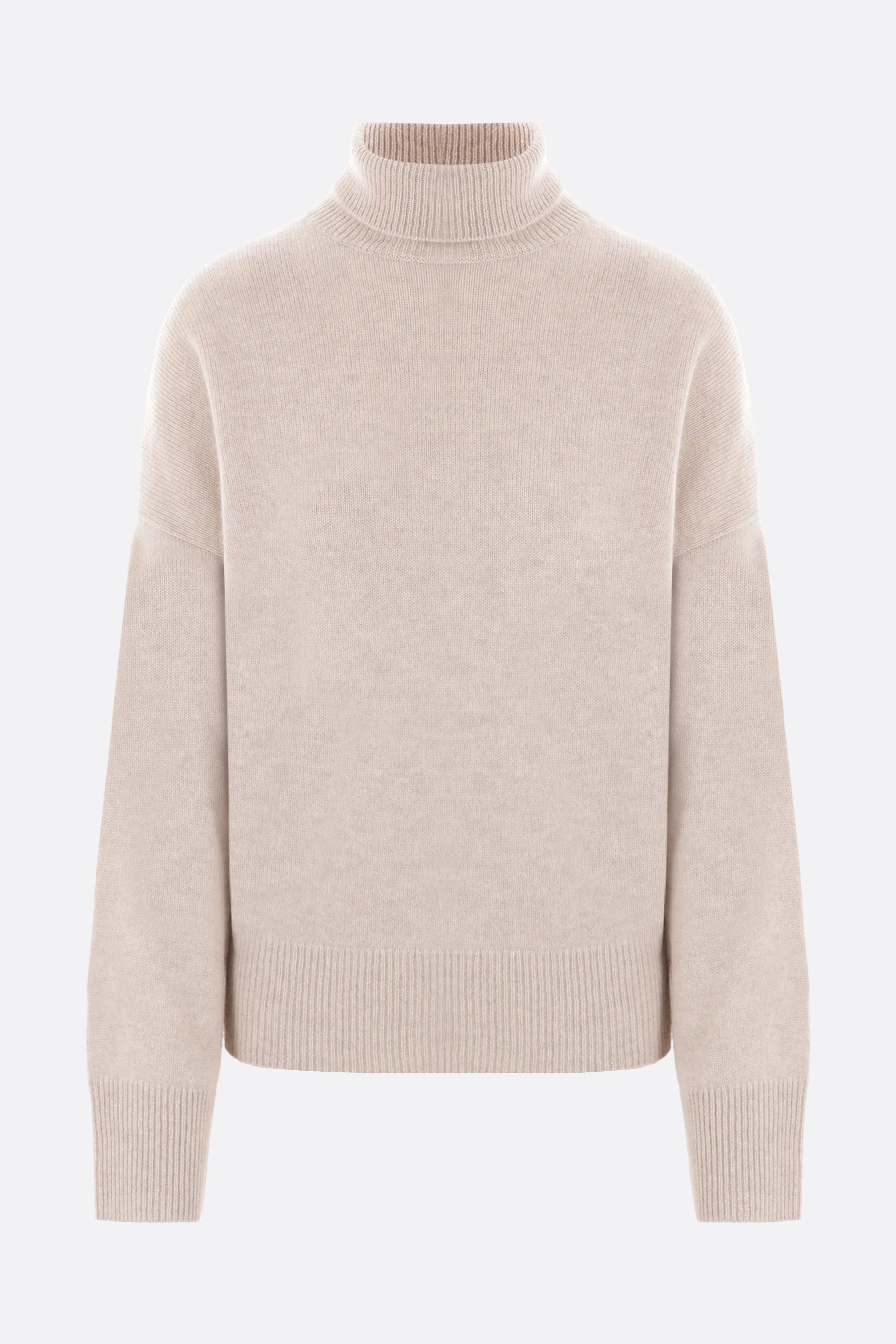 Suede cashmere turtleneck