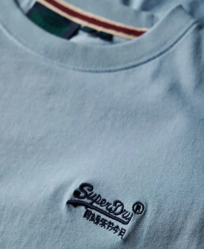 Superdry Cotton Essential Logo Embroidered T-Shirt - China Blue