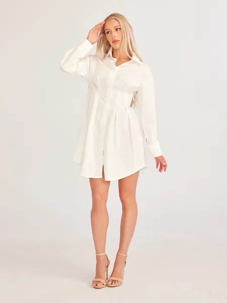 TEEK - Slim Pleated Shirt Dress