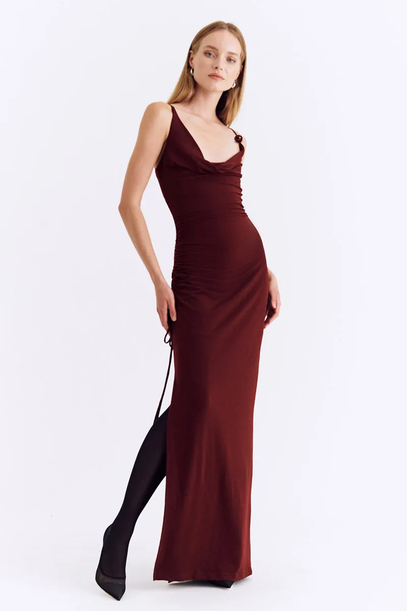 Theta Cowl Neck Maxi Dress