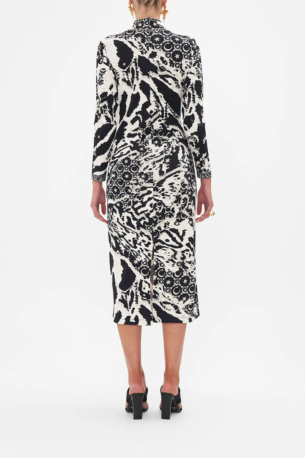 TURTLENECK JERSEY DRESS FELINE FANTASY