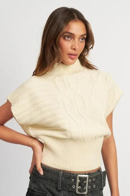 Turtleneck Ribbed Vest