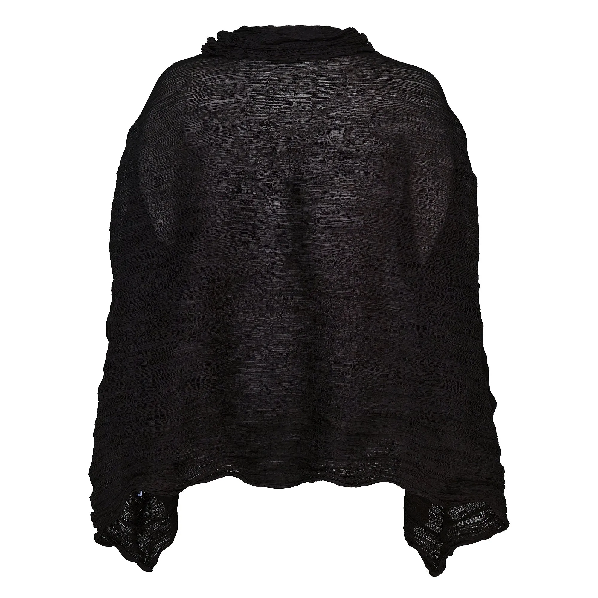 Twist See-Through Crepe Cardigan