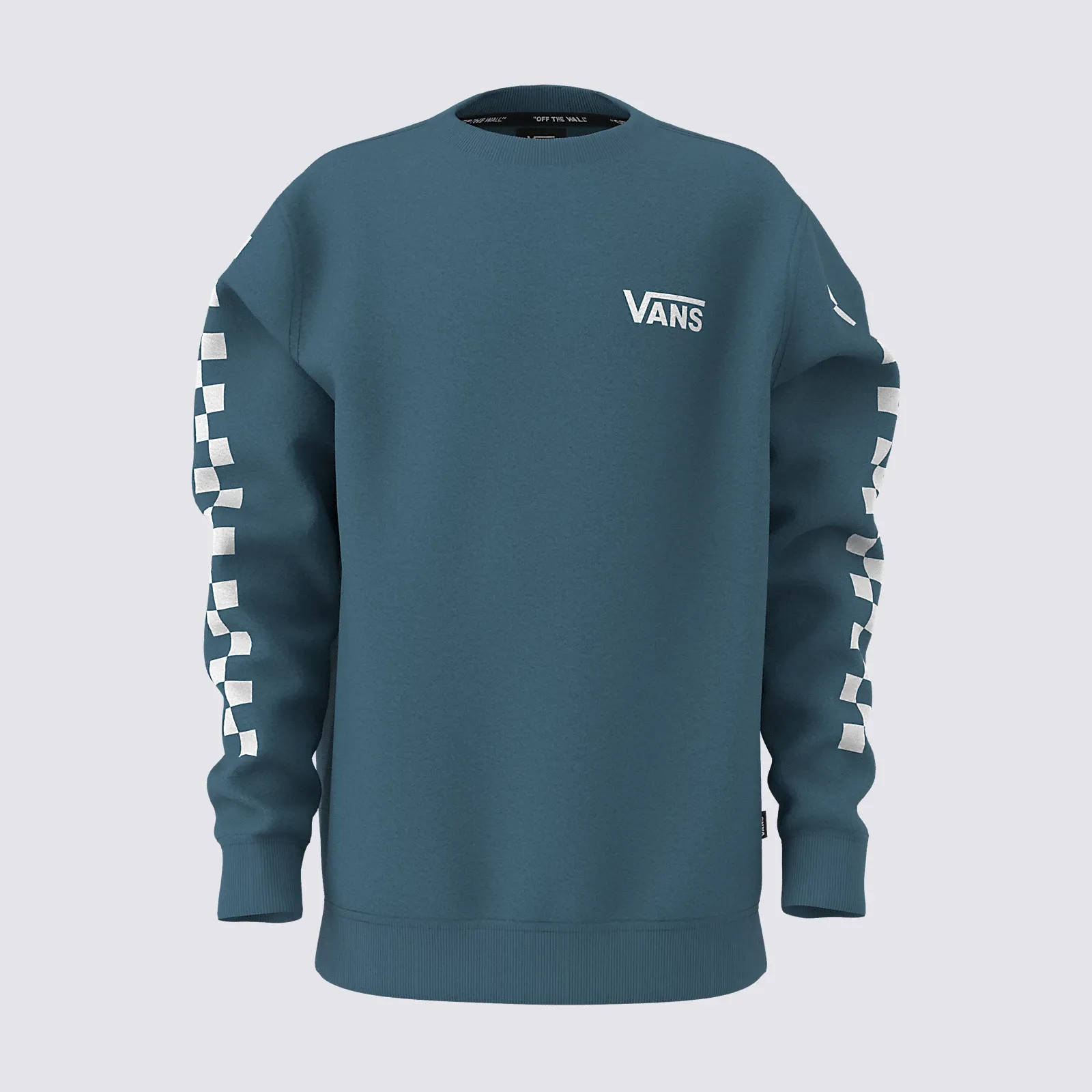 Vans Kids Exposition Check Pullover Crew Fleece Teal VN0A3HWCBR4