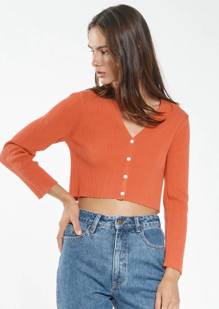 Victoria Knit Cardigan Cadmium