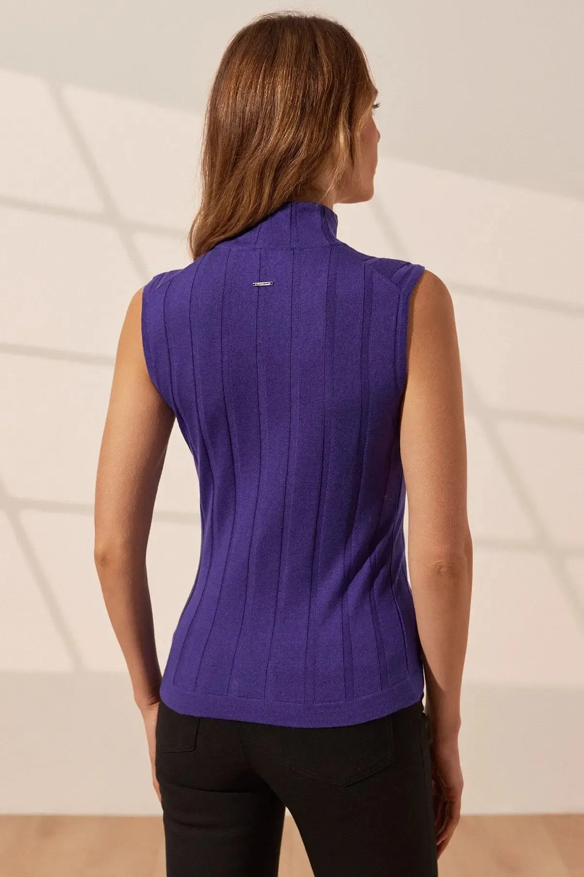 Violet Silk and Cashmere Aleyna Sleeveless Women's Knitwear