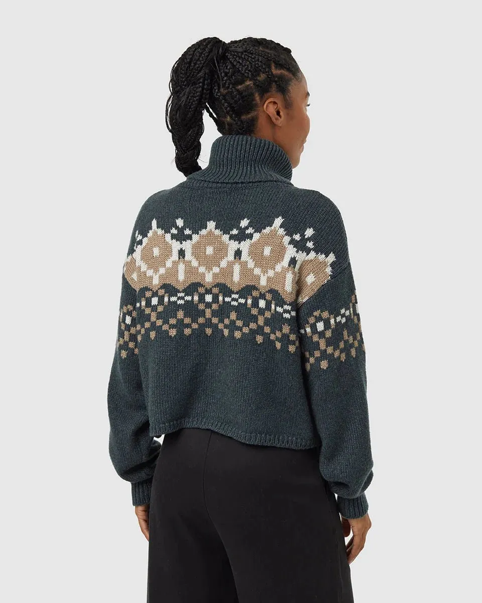 W HIGHLINE INTARSIA TURTLENECK SWEATER