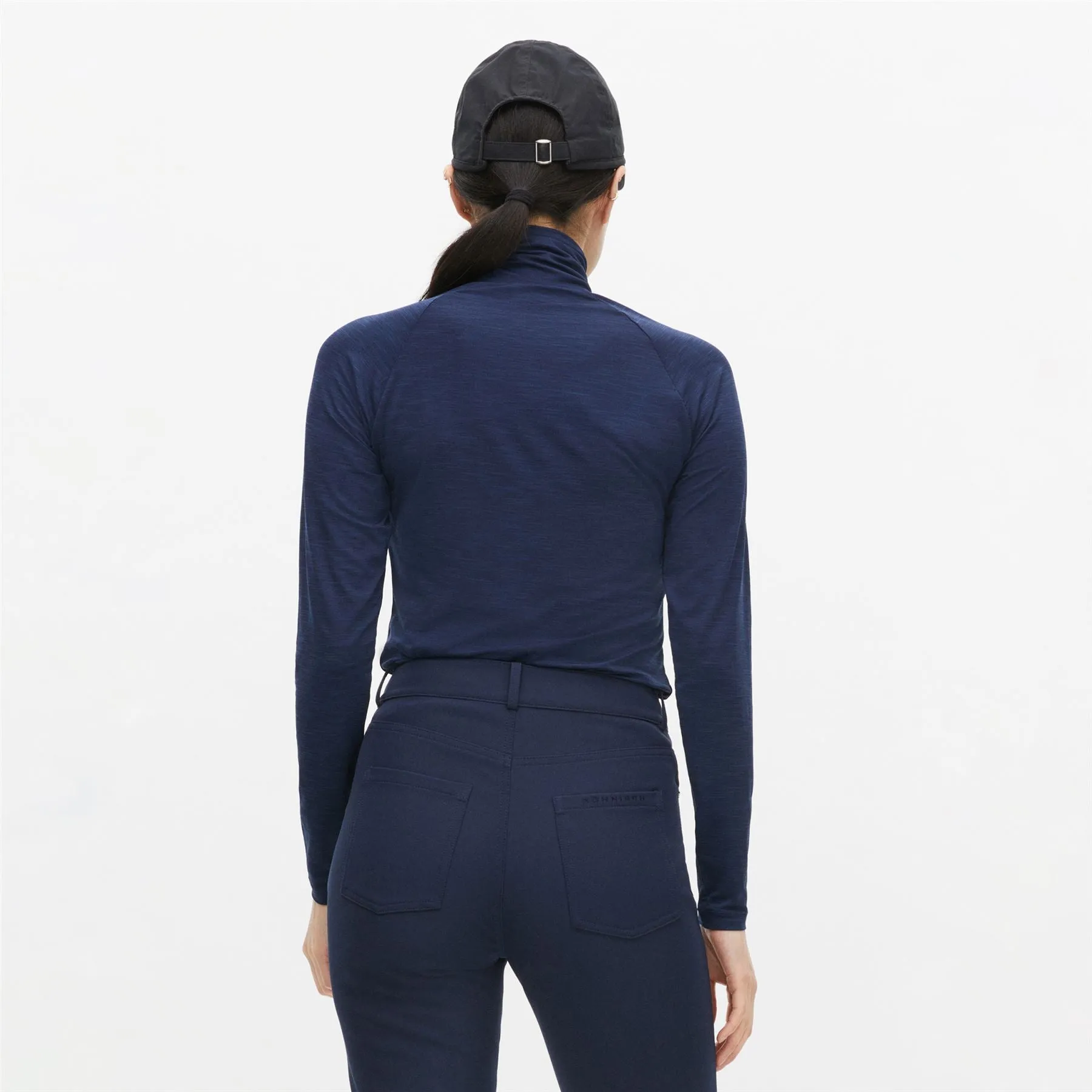 Womens Hailey Regular Fit Turtleneck Long Sleeve Polo Navy - AW24