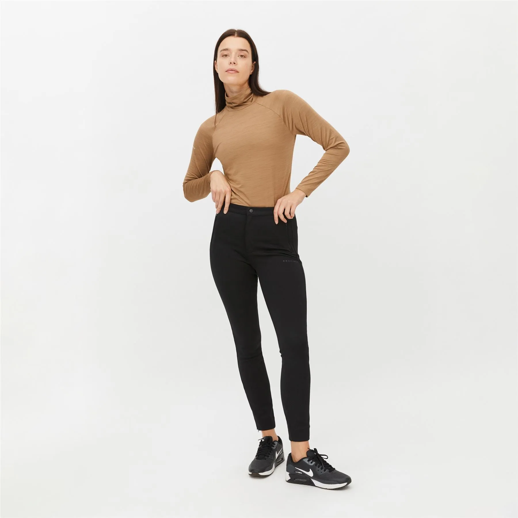 Womens Hailey Regular Fit Turtleneck Long Sleeve Polo Nougat - AW24
