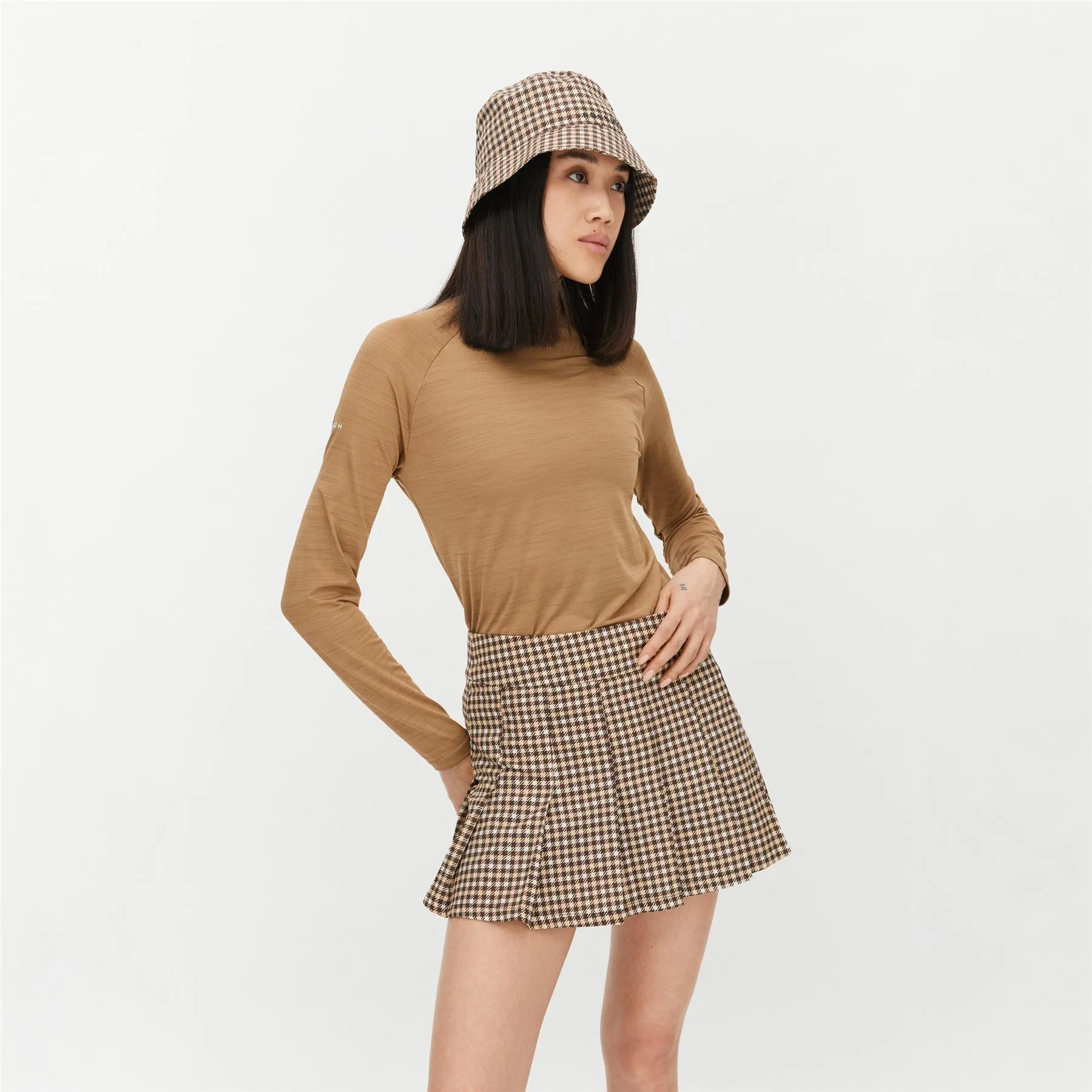 Womens Hailey Regular Fit Turtleneck Long Sleeve Polo Nougat - AW24