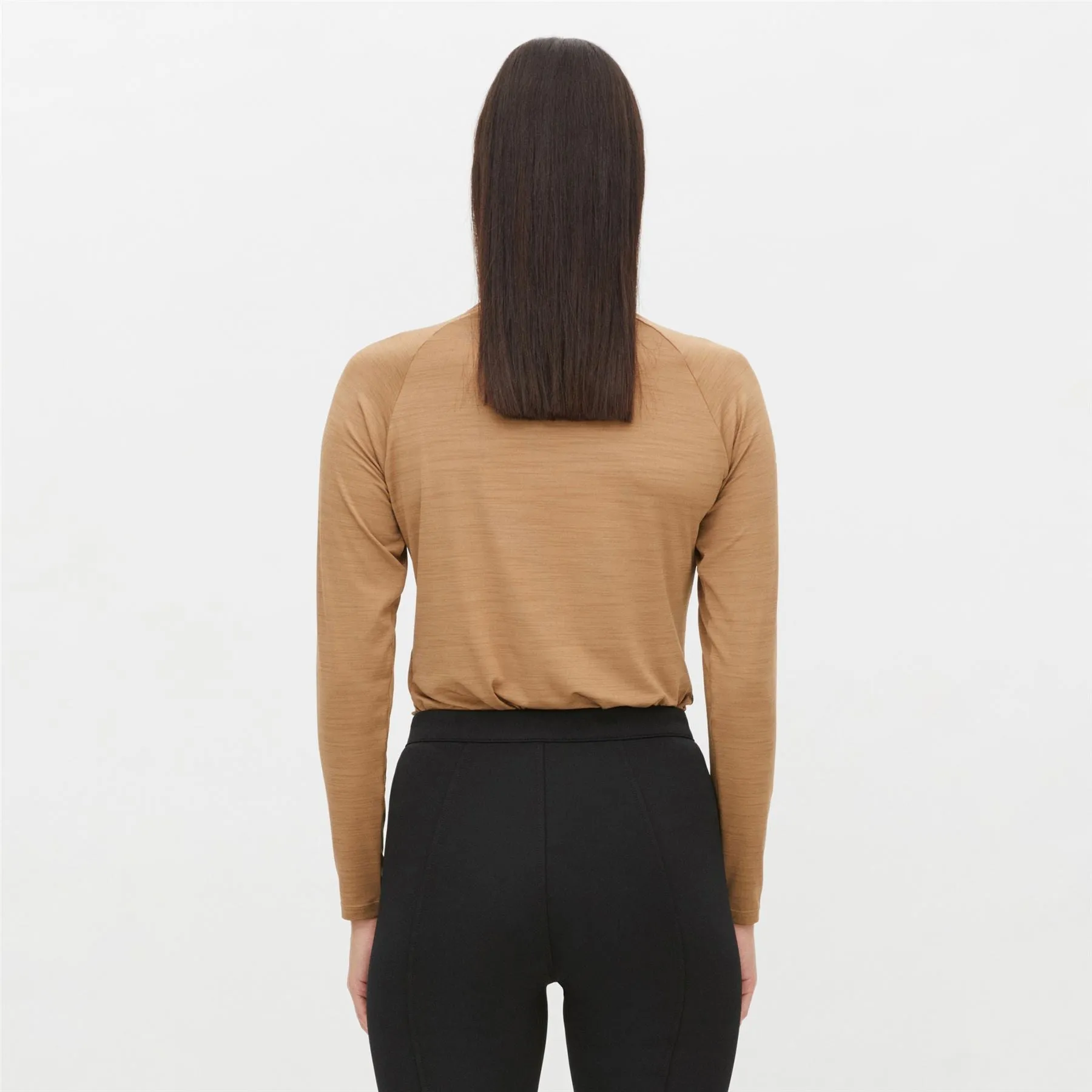 Womens Hailey Regular Fit Turtleneck Long Sleeve Polo Nougat - AW24