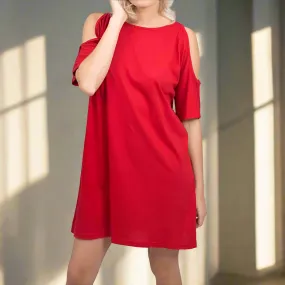 Women's Organic Cotton Open Shoulder T-shirt Dress