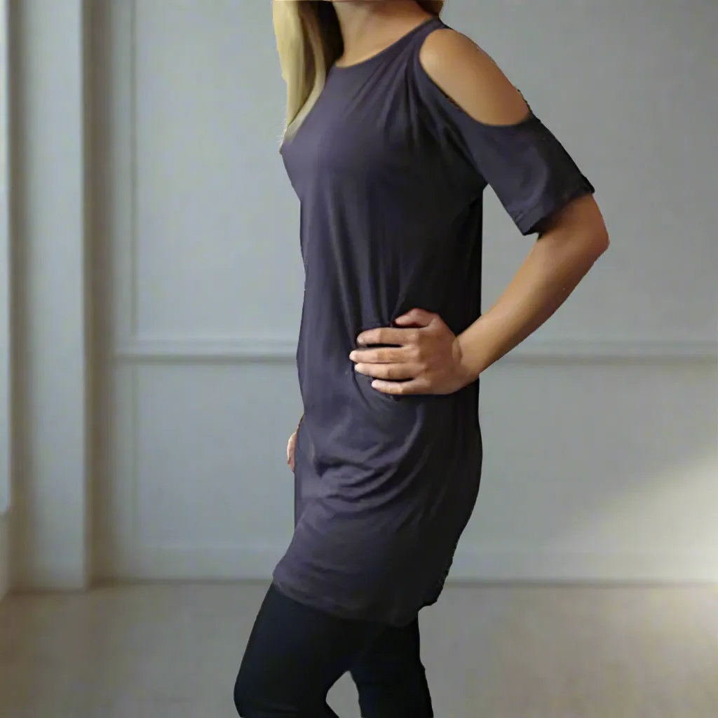 Women's Organic Cotton Open Shoulder T-shirt Dress
