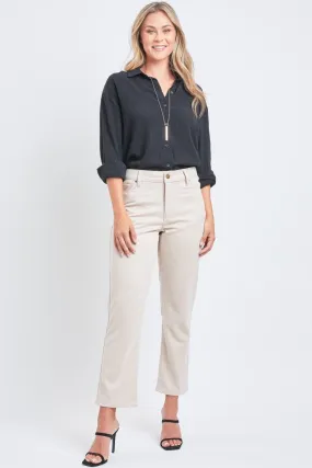 Women's Sueded Twill Comfort Stretch Straight Leg Pant